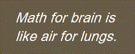 Math for brain is like air for lungs.